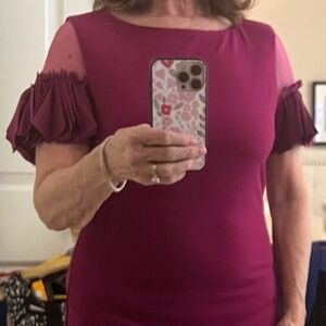 Beautiful magenta dress knee length